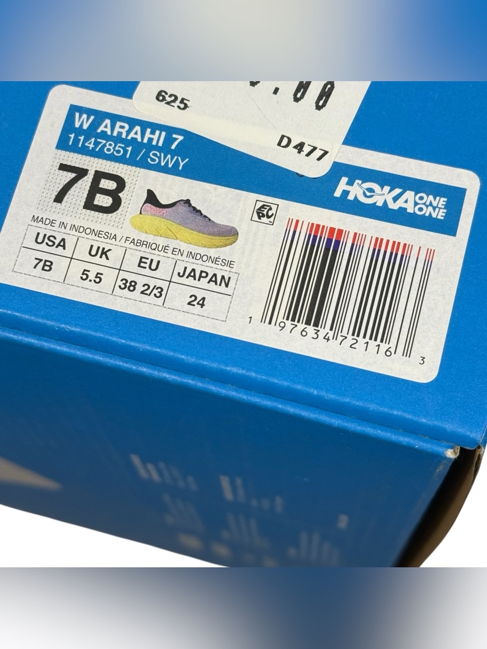 Hoka Arahi 7 Starlight Women's Size 7 B Medium Glow Yellow/Yuzu Lavender Purple - Picture 11 of 12